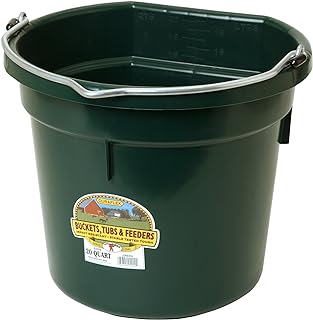 Miller Manufacturing P20FBGREEN Flat Back Bucket for Dogs and Horses, 20-Quart, Green