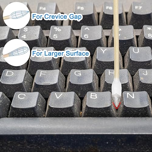 Miniatura 3 de Hisopos de algodón de 6 pulgadas, 200 unidades, hisopos de algodón largos con puntas de precisión y palos de bambú, hisopos de algodón puntiagudos