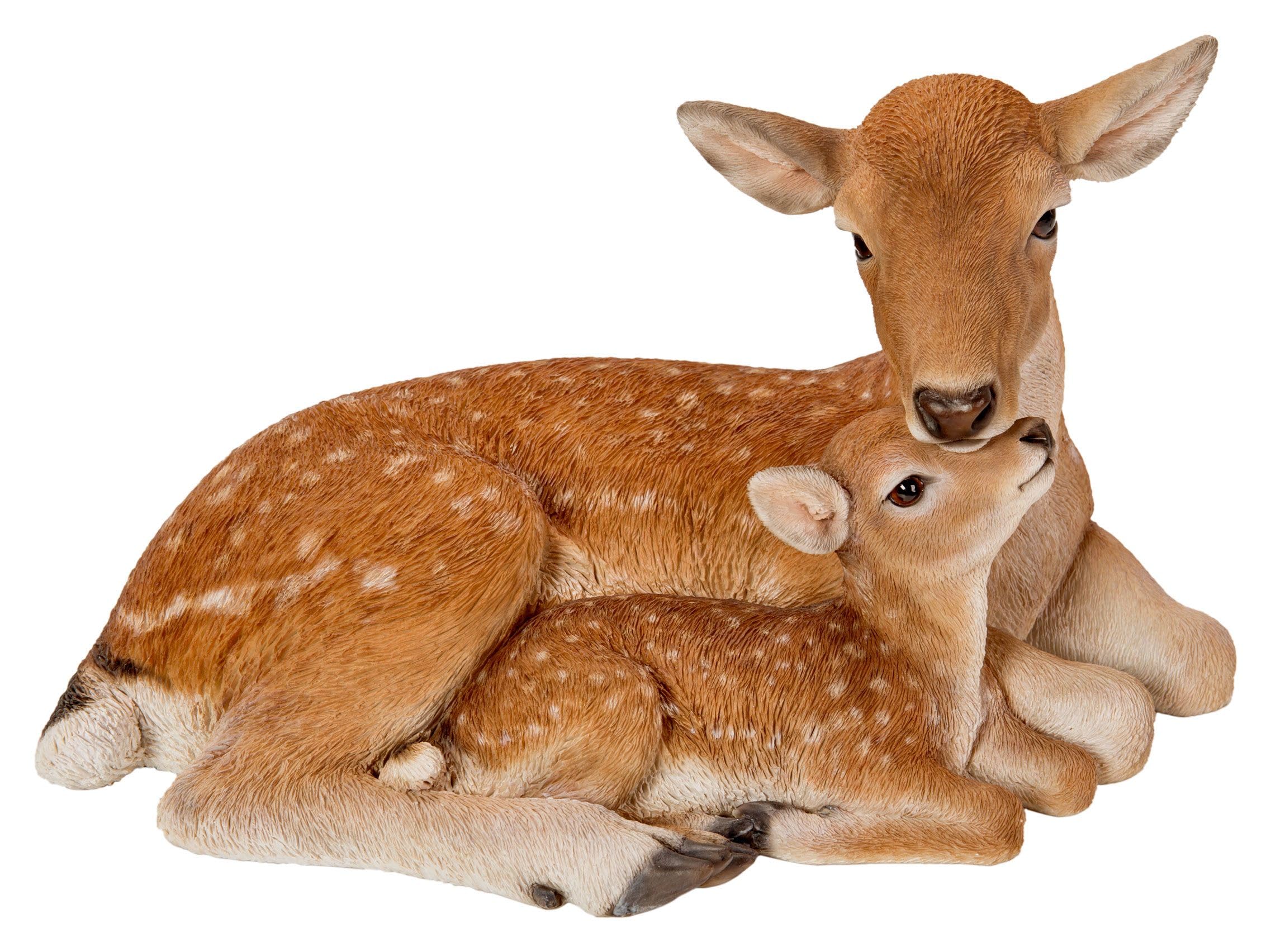 Vivid Arts Multicolor - Laying Deer With Fawn Home Or Garden Decoration (Xrl-Mfaw-B)