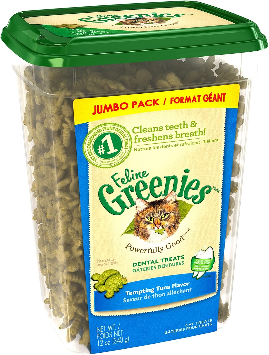 Feline Greenies Dental Treats For Cats Tempting Tuna Flavor 12 Oz. With Natural Ingredients Plus Vitamins, Minerals, And Other Nutrients…