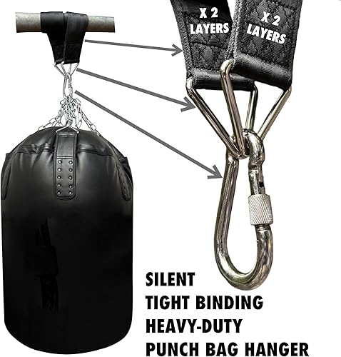 Miniatura 4 de BULL DOZA FIGHT WEAR Correa para colgar bolsa de boxeo resistente, tres tamaños, colgador de bolsa de boxeo extremadamente fuerte, soporte para saco