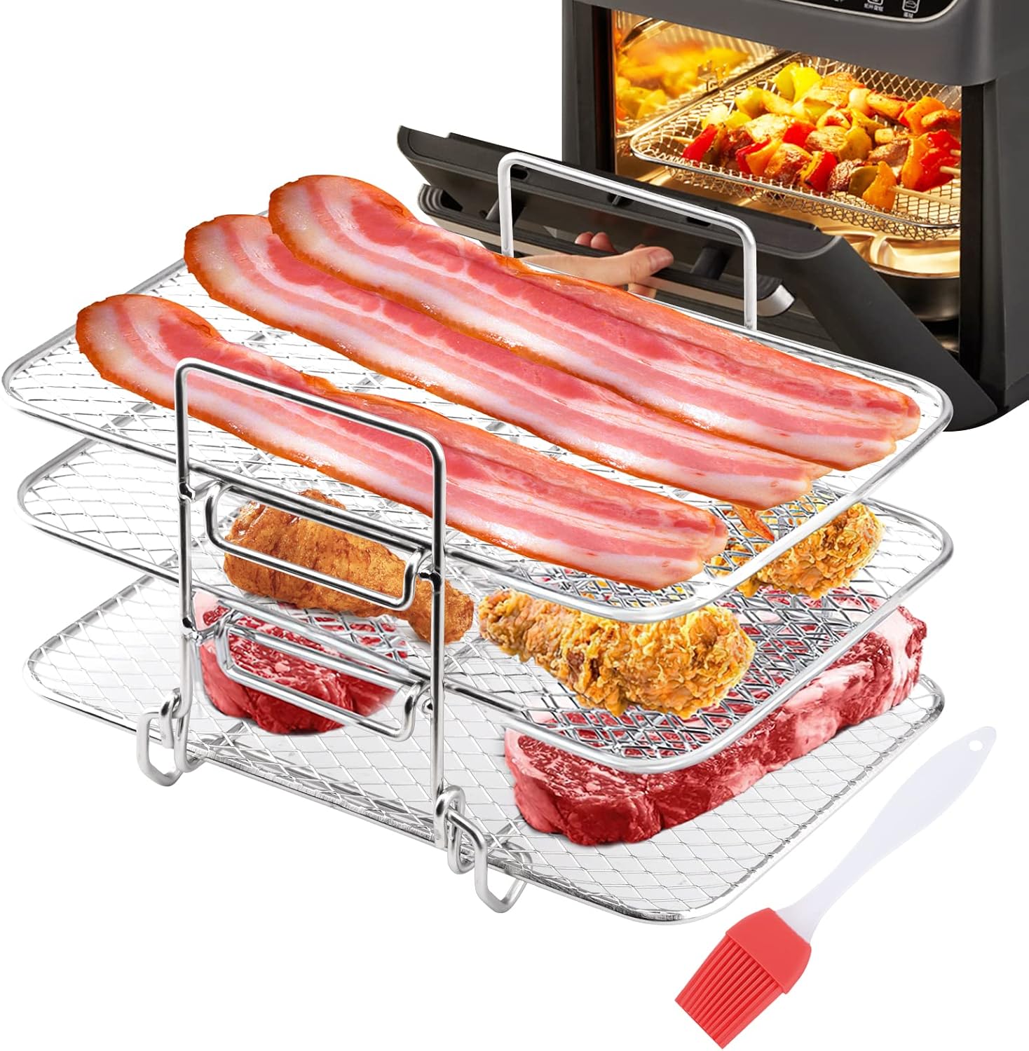 Air Fryer Rack for Ninja Dual Air Fryer, 304 Stainless Steel Dehydrator