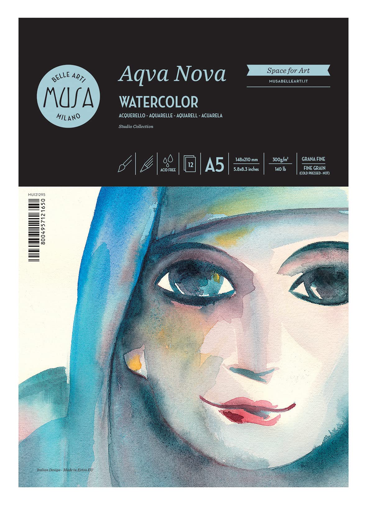 MUSA Belle Arti A5 Watercolour Album – 12 Sheets Of 300g Fine Grain 100% Cellulose Paper For Watercolor, Gouache & Acrylic - View #5
