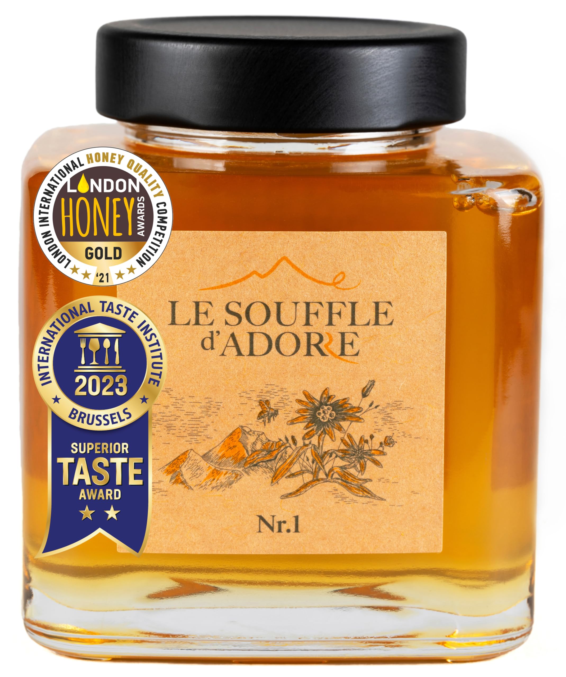 Le Souffle d'Adore Miel Acacia 100% Naturel 500g Pot Verre