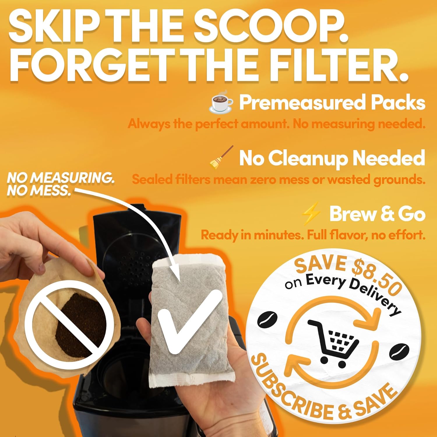 Ground Coffee In Filter Packs | Medium Roast Low Acid Mold Free Pouches | Signature House Breakfast Blend | Gourmet Bulk Packets for 10-12 Cup Drip Maker | Highest Rated Individual Premeasured Coffee