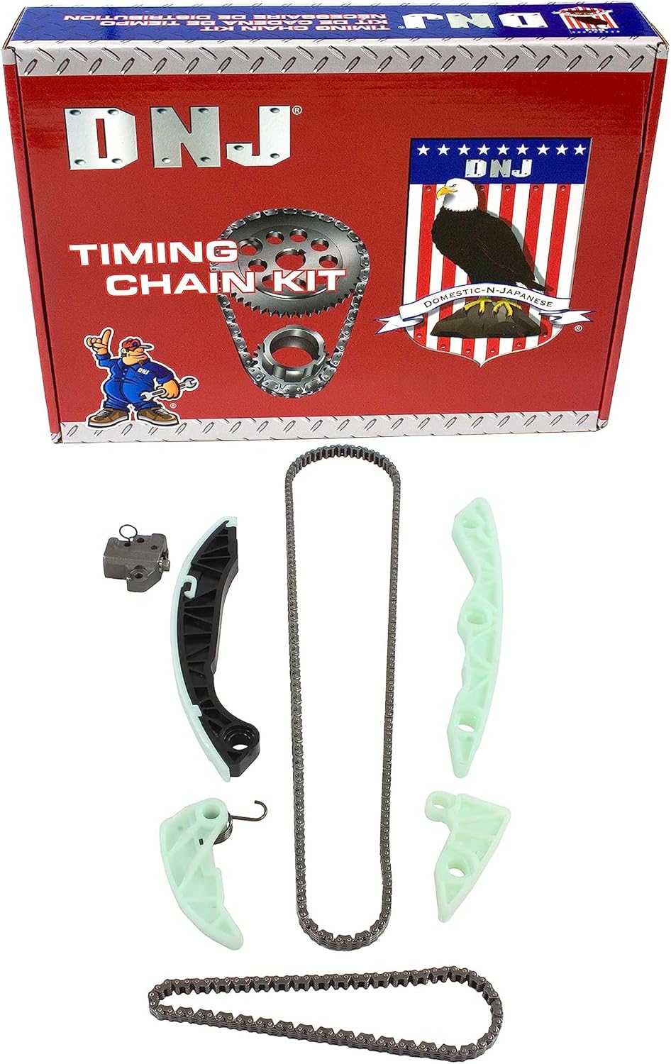 DNJ TK176 Timing Chain Kit for 2007-2015 Dodge, Hyundai, Kia, Mitsubishi Caliber, Forte, Forte Koup 1.8L-2.0L L4 16V DOHC 1998cc