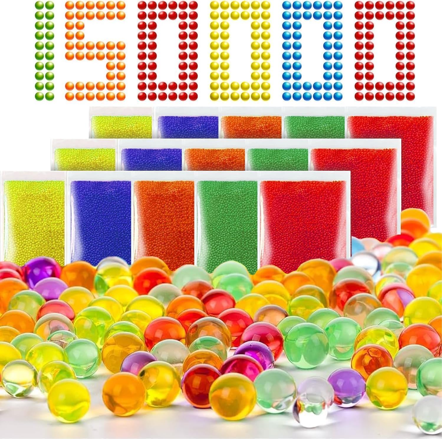 FAMBIZ Ammo Refill For Gel Blaster G-U-N, Lightweight, Easy To Prepare, Eco-Friendly, Hand-Eye Coordination, Perfect For Outdoor Target Practice, Backyard Battles, Random Colour (150k)