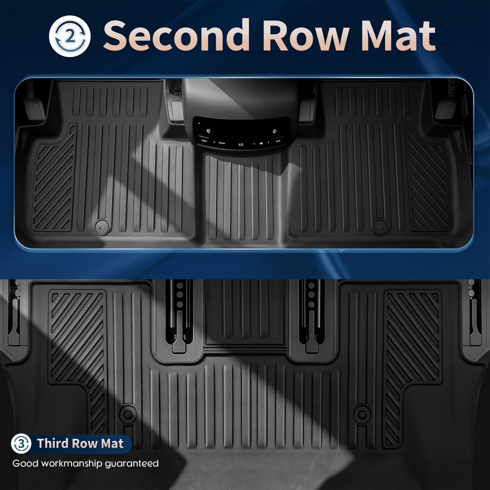 2026 Palisade Floor Mats Only Fuel 7-Seat All Weather TPE Cargo Mat with Backrest Mat for Hyundai Palisade — view 3