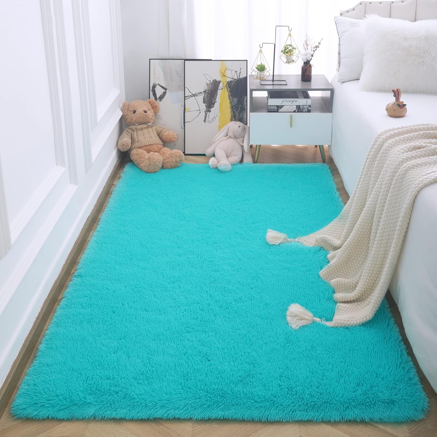 Tepook Super Soft Fluffy Rug for Bedroom, Modern Shaggy Rug