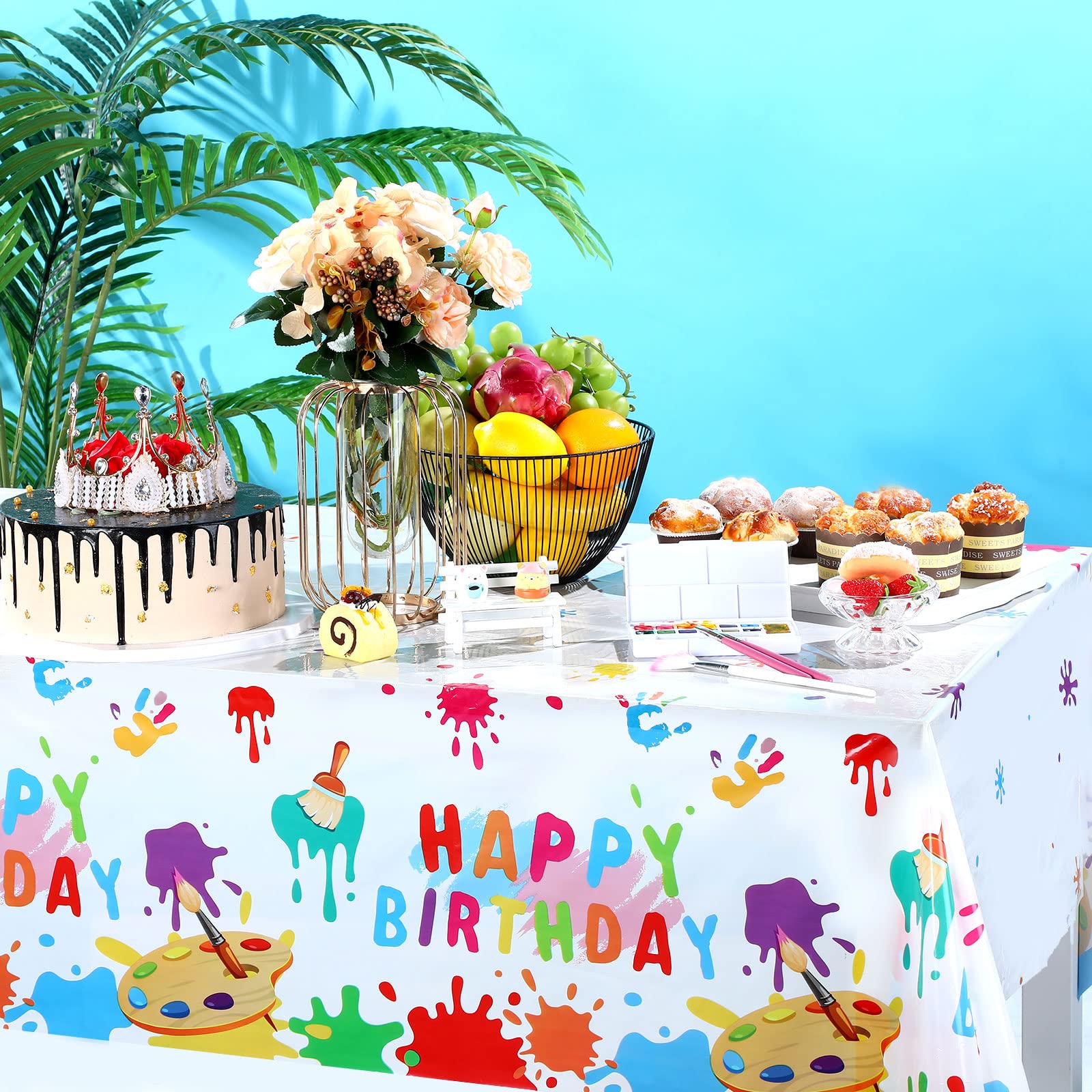 Tatuo 3 Pieces Foil Party Rectangular Table Covers...