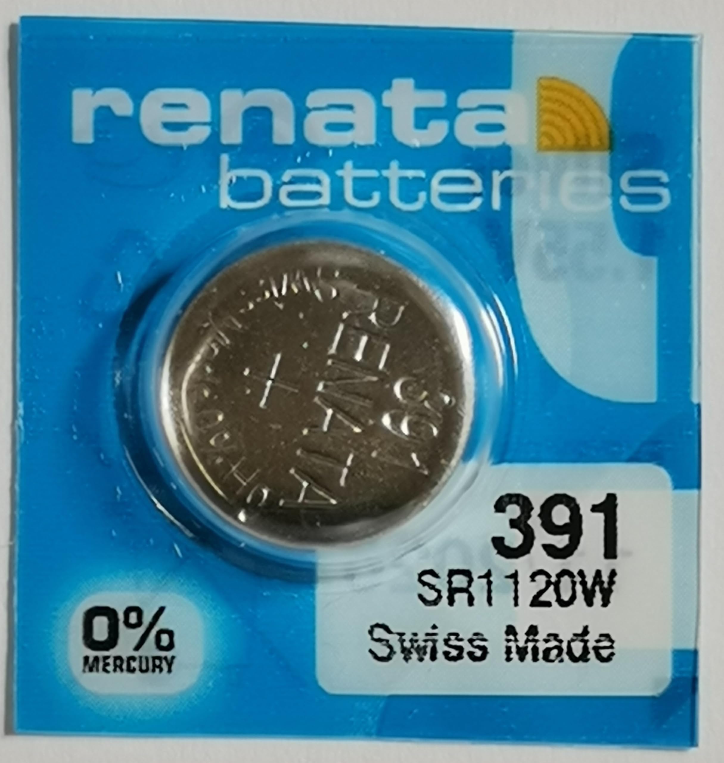 Renata Non-Rechargeable Battery, Watch, Single Cell, Silver Oxide, 50 Mah, 1.55 V, Sr55, Flat Top, 11.6 Mm Rohs Compliant: Na - 391