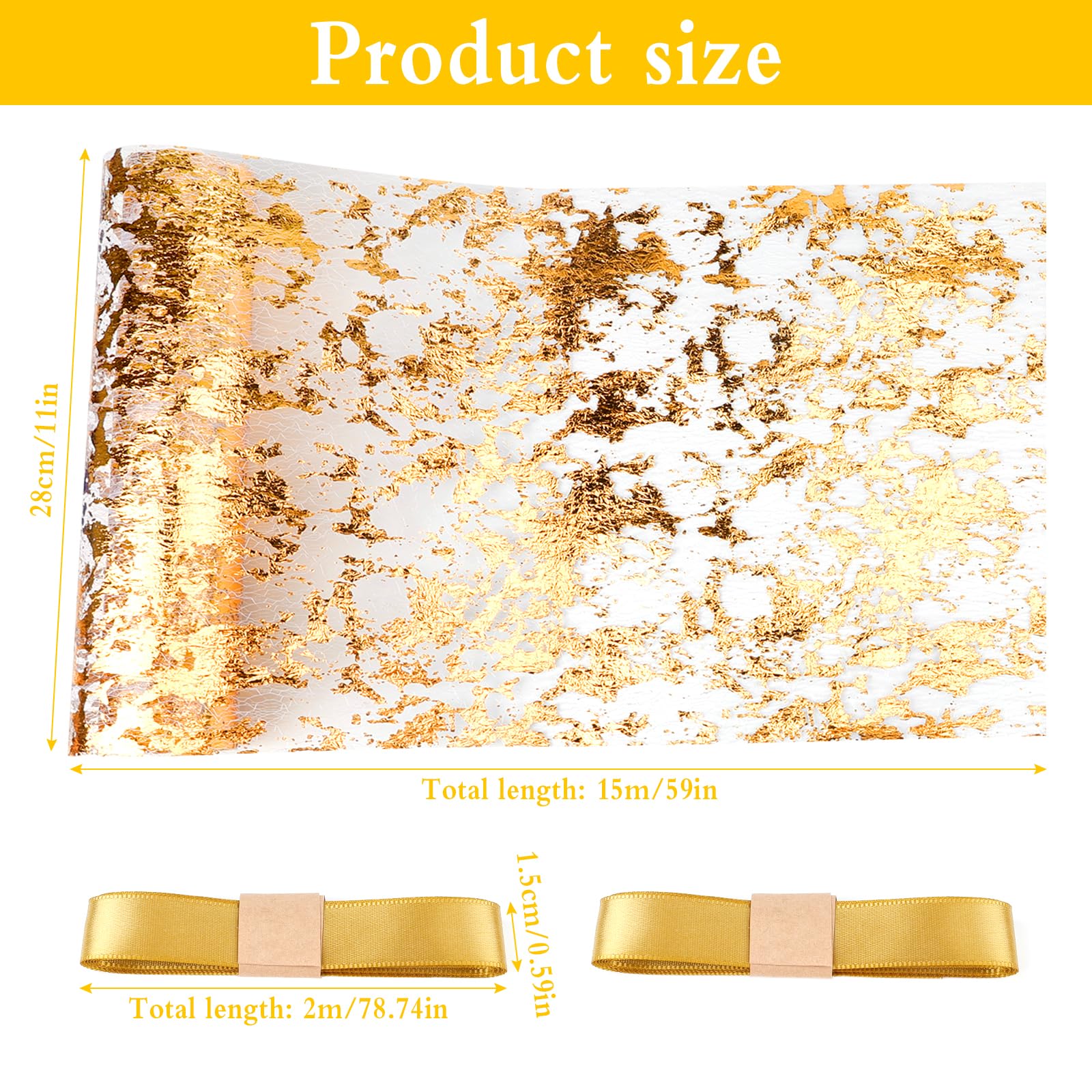Runner da Tavolo, 28cm*15m Runner da Tavolo Dorato con 2 Natri Dorati Runner Decorativo in Poliestere Table Runner Decorazioni Eleganti per Tavolo per Casa Matrimonio Festa Compleanni