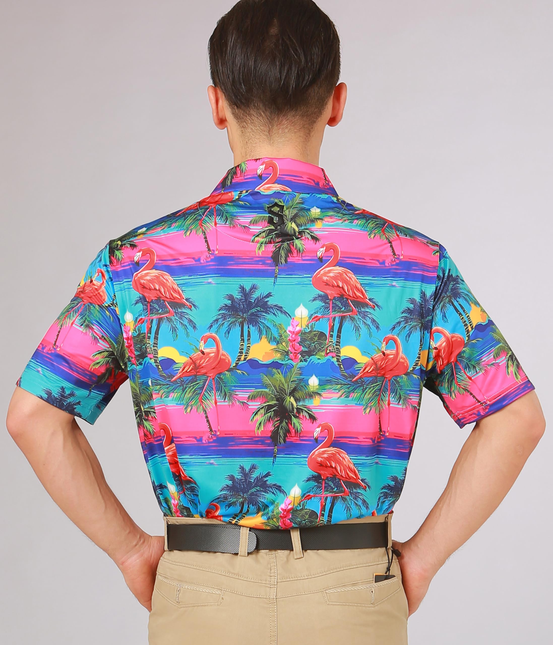 Polo de manga corta para hombre, secado rápido, protección solar UPF 50, camiseta de golf para hombre