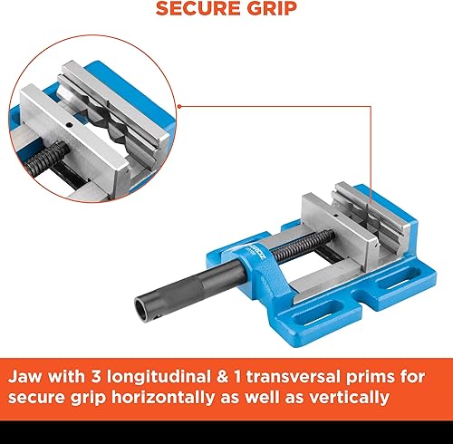 Miniatura 3 de Groz 35121 Tornillo de prensa de taladro Uni-Grip de 4", azul, con recubrimiento en polvo