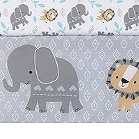 Vista 5 de Bedtime Originals Jungle Fun 3-Piece Crib Bedding Set, Blue/Gray(Pack of 1)