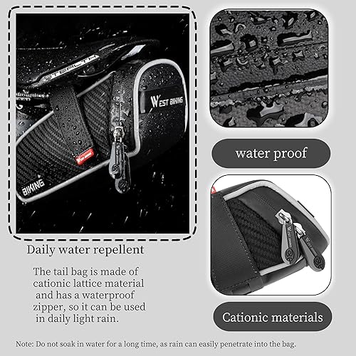 Miniatura 5 de Bolsa de asiento de bicicleta, bolsa de sillín de bicicleta, bolsa debajo del asiento, bolsa de silla de montar con correa de bicicleta, bolsa de