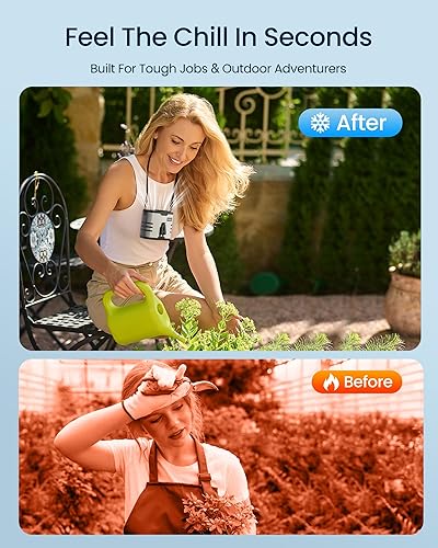 Miniatura 7 de Ventilador de cintura portátil de 10000 mAh recargable, ventilador de cinturón con clip con 10 velocidades 16000PRM fuerte flujo de aire, ventilador