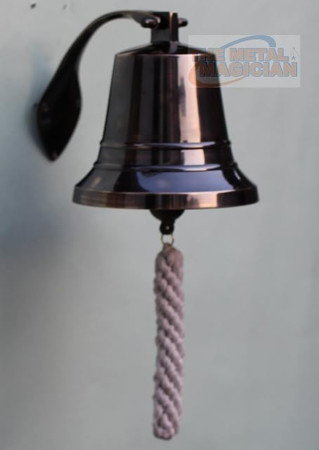 The Metal Magician 5" Bronze Ship's Indoor/Outdoor Brass Bell With Wall Mount
