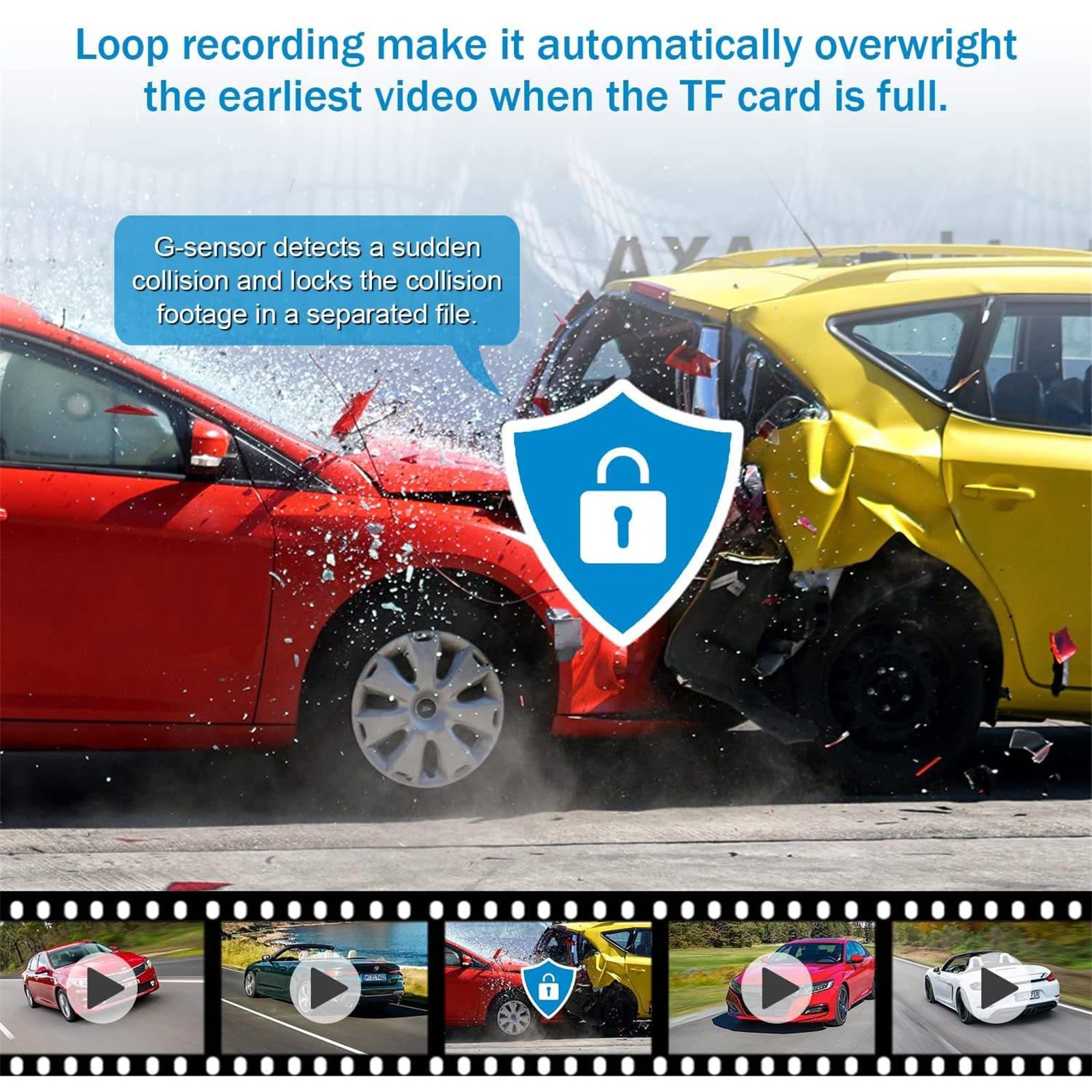 Registratore Di Guida Da 10 Pollici Telecamera Per Specchietto Retrovisore Touch Screen Visione Notturna Dash Cam Accessori DVR Per Auto 1080P, Registrazione in Loop, Sensore G, Visione Notturna