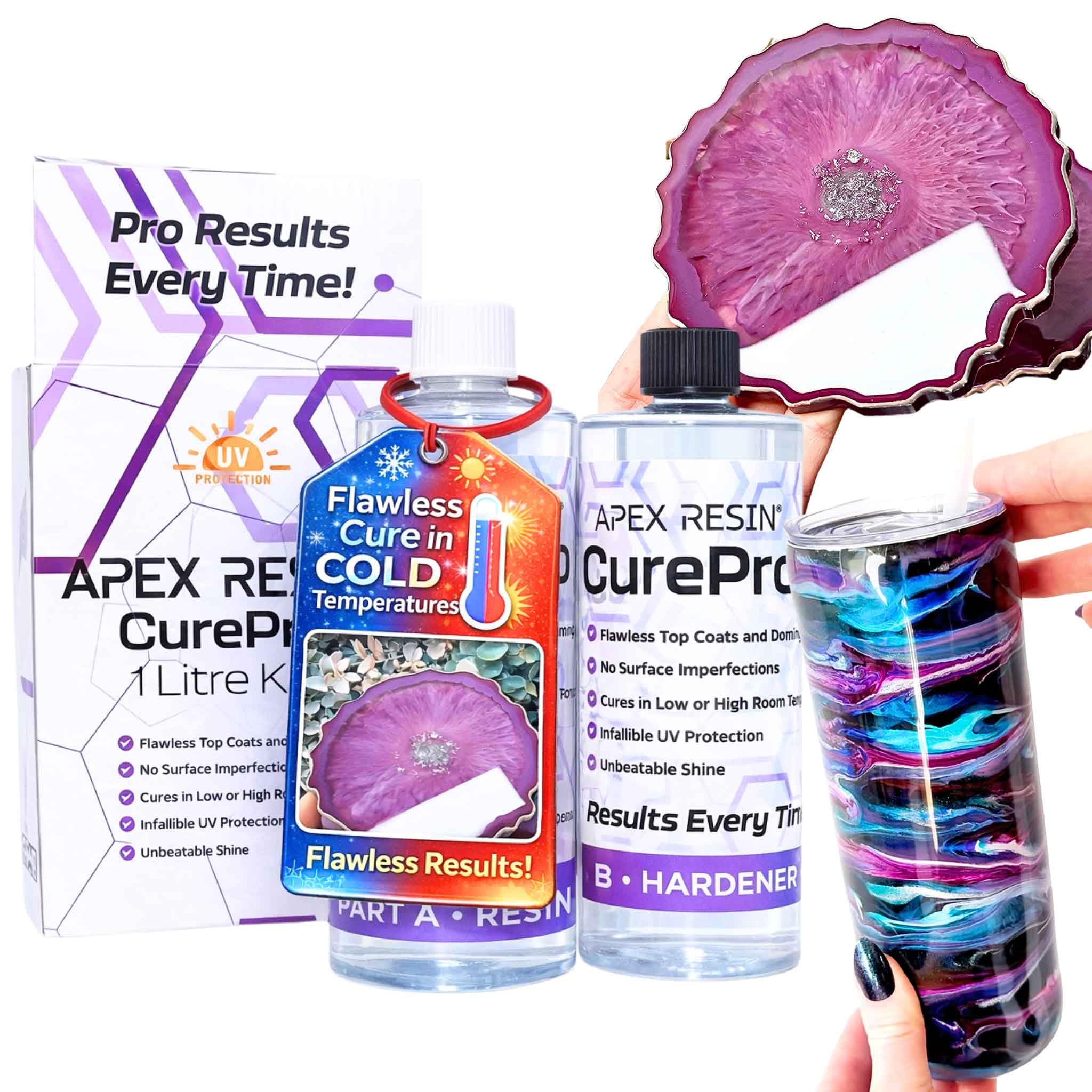 APEX Resin CurePro Epoxy Resin Kit, Crystal Clear, UV Resistant 1L