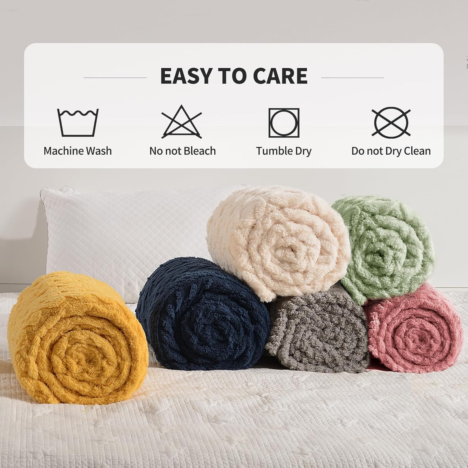 FY FIBER HOUSE Fleece Throw Blankets with 3D Pattern – Warm Super Soft Fluffy Cozy Decorative Blanket for Bed,Couch,Sofa,Camping,Travel(108"x90",Dusty Pink)