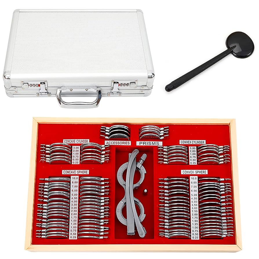 UCanSee High Quality 104 Trial Lens Set Optical Kit With Metal Rim Wood Frame Aluminum Box