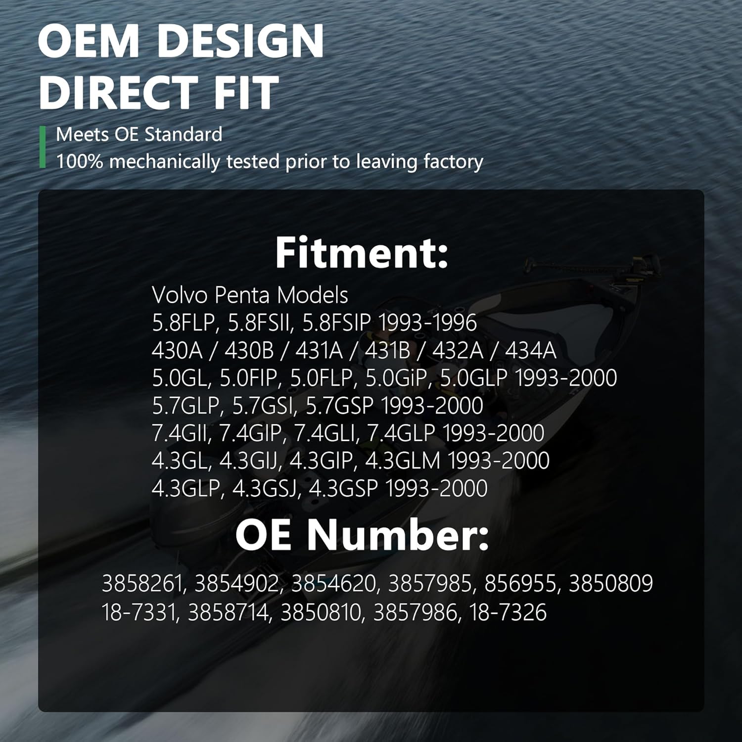 Low Pressure Fuel Pump for Volvo Penta OMC 4.3 5.0 5.7 Engine 1992-2006 replacing # 18-7331 3858714 3850810 3857985 - Image 3