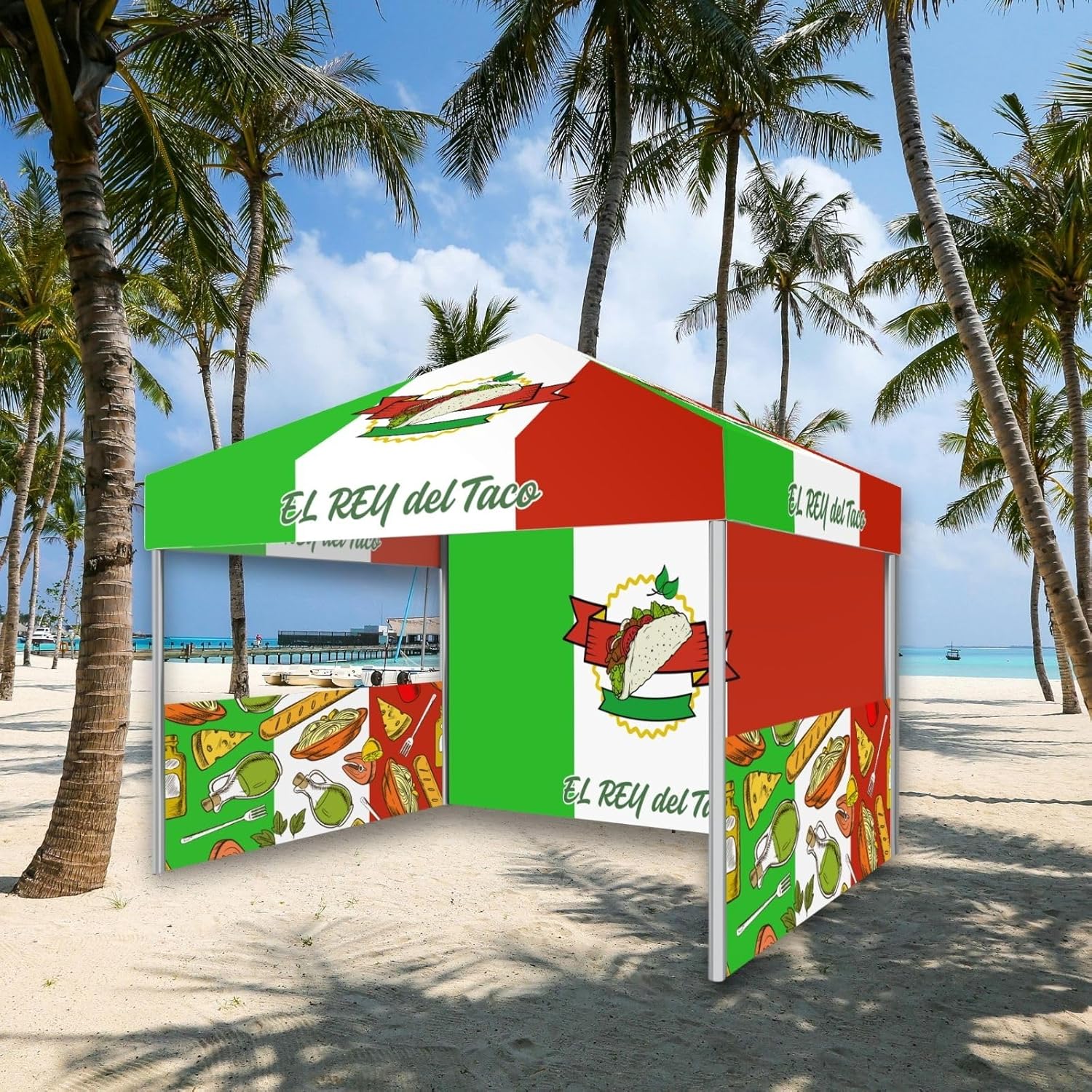 Custom Canopy Tent 10x10 with Logo, Personalized Custom Pop Up Tent for Commercial Events Business Advertising Outdoor Events (Canopy 10 * 10 ft)