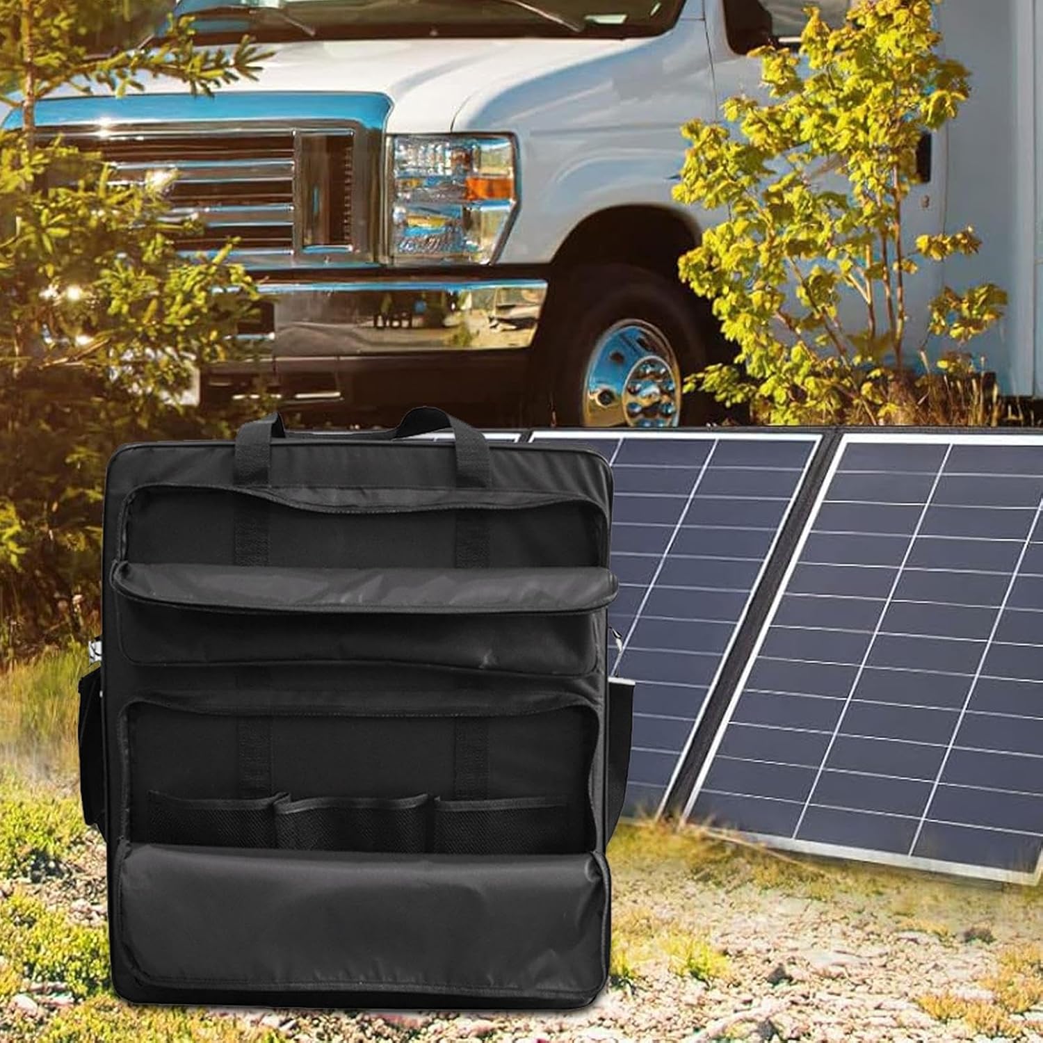 ソーラーパネル収納バッグ | ソーラーパネル バックパック - キャンプ 都市型ガーデン フェスティバル 海辺 自宅 アウトドア 庭
