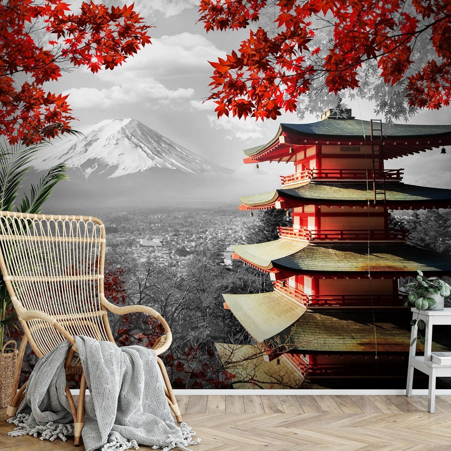 Fresque panoramique paysage japonais 3D papier peint haut de gamme