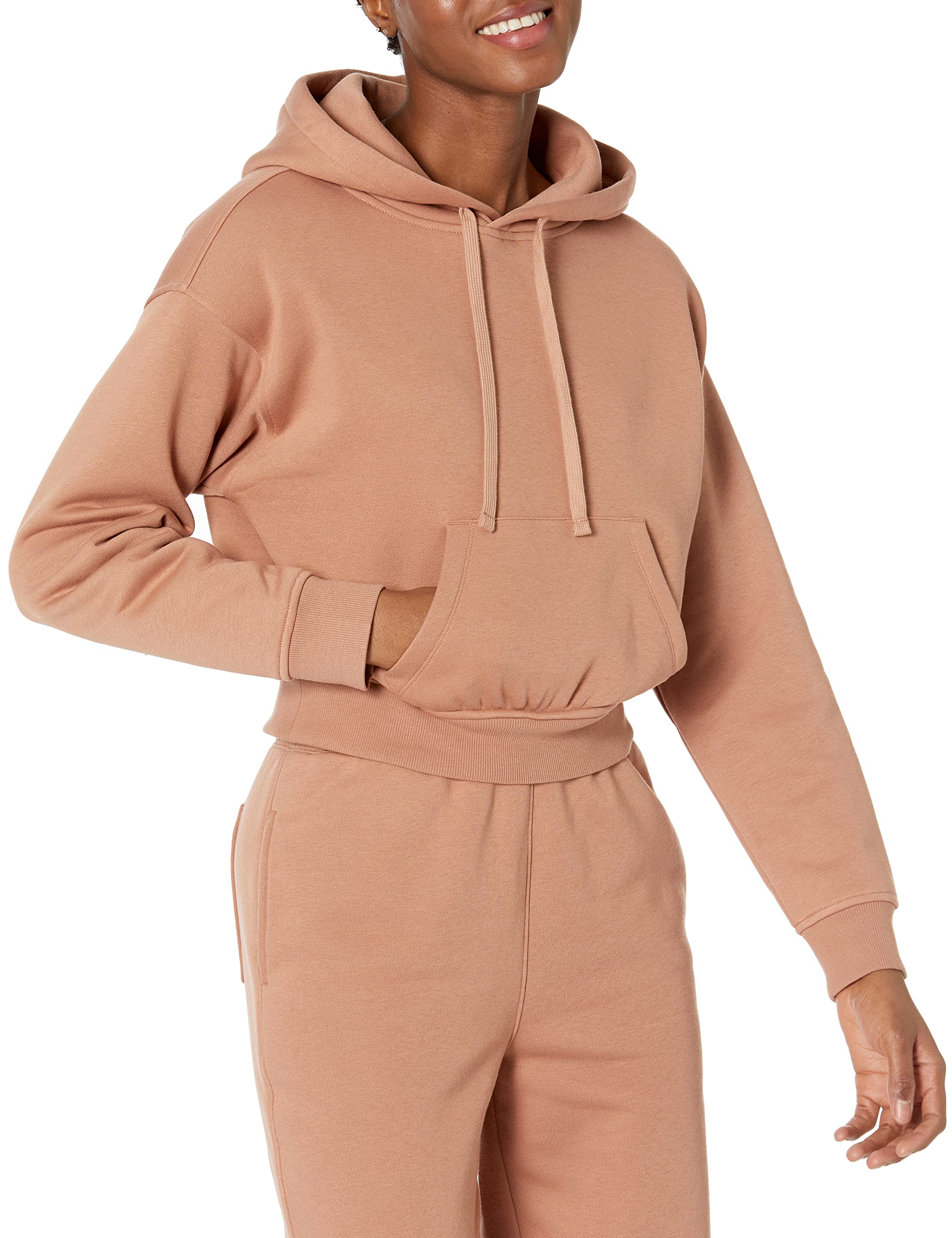 Amazon Essentials Womens Hoodies - Crop Pullover Sweatshirt (Available in Plus Size), Light Brown, Medium