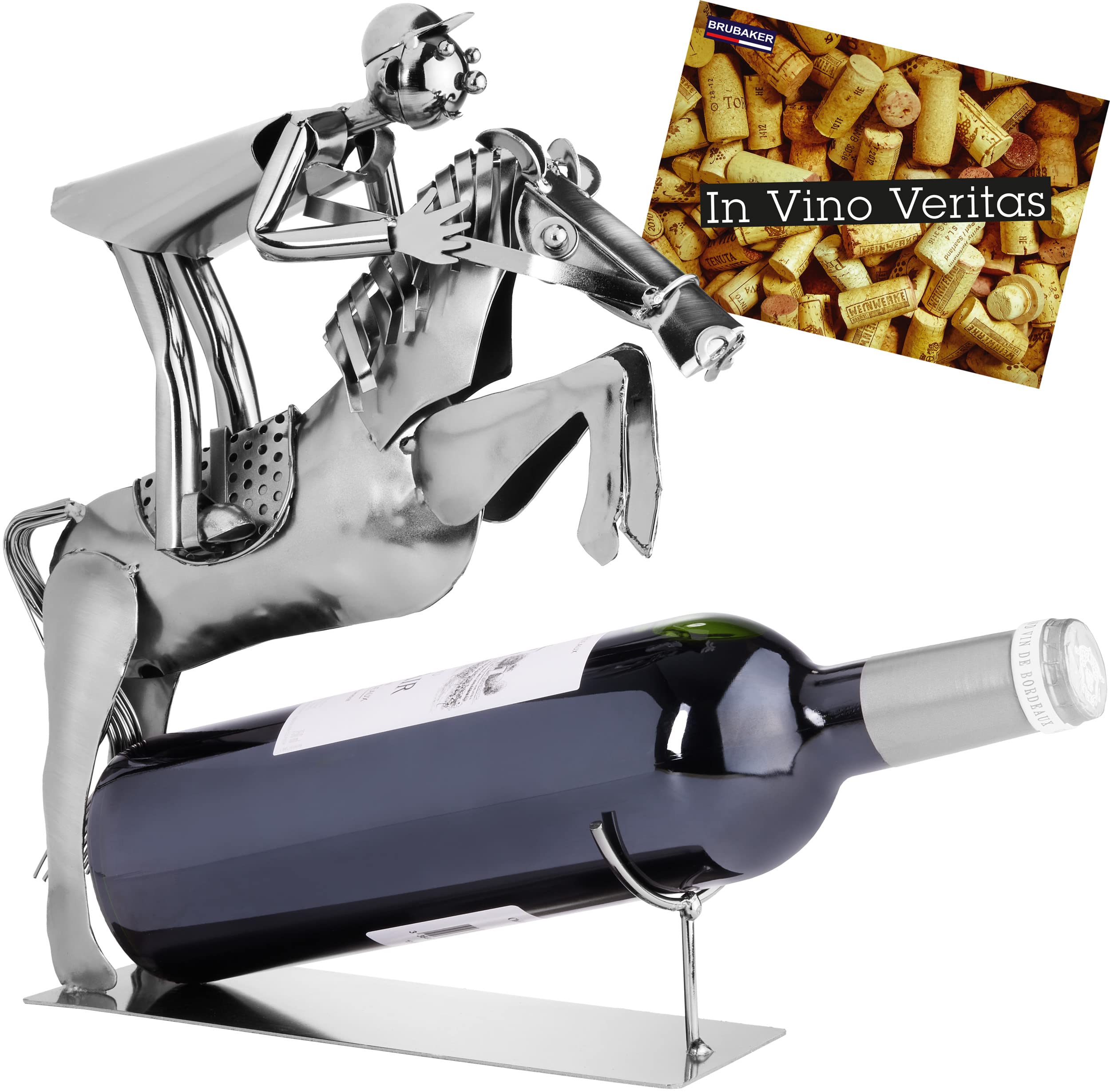 Porte-bouteille Vin Déco Métal – Violoniste Tête Chauve, Sommelier Original