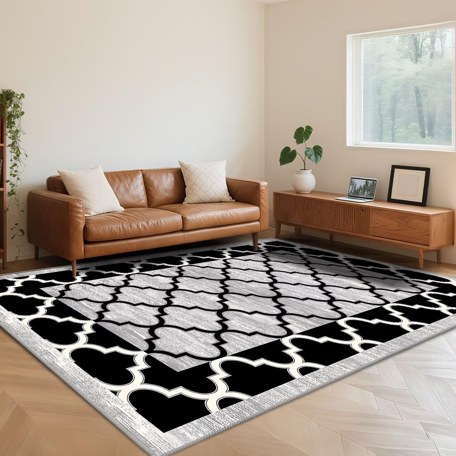 Tapis de chambre gris 140 x 200 cm de qualité supérieure pour une décoration chic et épurée