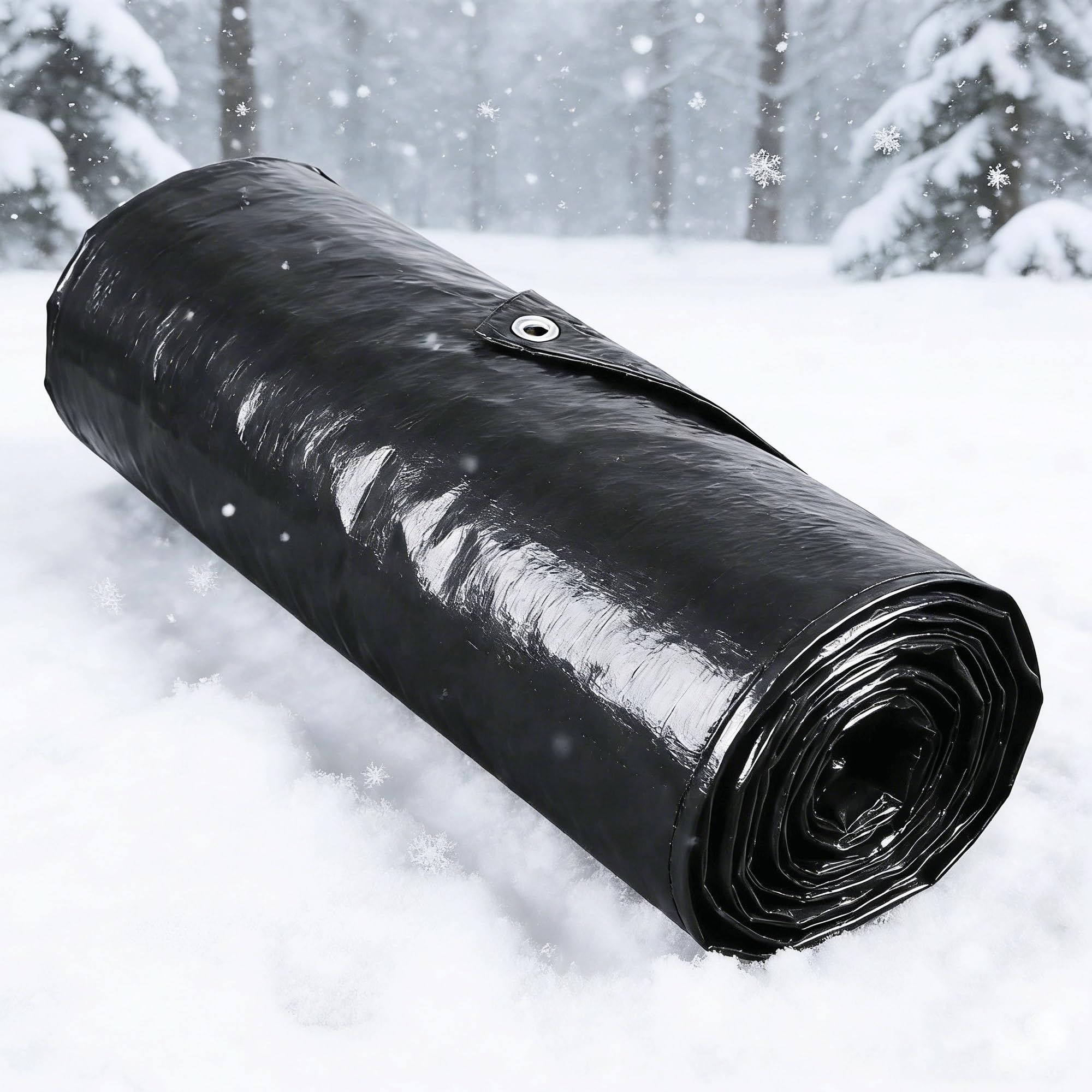 Zlhloj Black Tarpaulin Waterproof Heavy-Duty, 1.6X2.4m 200G/M² 100% Waterproof Uv & Tear Resistant Ground Sheet With Reinforced Corners & Anti-Rust Grommets For Camping, Garden, Roof & Patio
