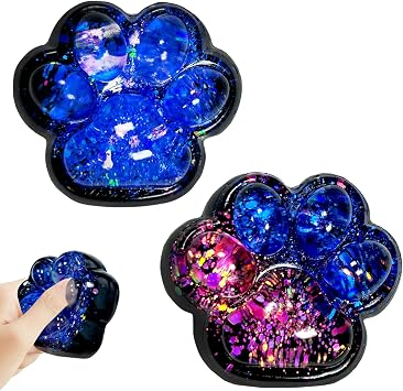 Cat Paw Squishy, 2PCS Fufu Squishy Fidget Toys, Cat Paw Squeeze Toys, Stress Relief Squishy Toys, Gifts for Adults