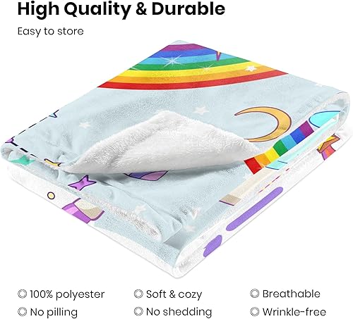 Miniatura 6 de J&SBGFT Manta personalizada para bebé niña, manta de bebé personalizada, manta de envoltura con nombre de niña, mantas de recepción de unicornio,