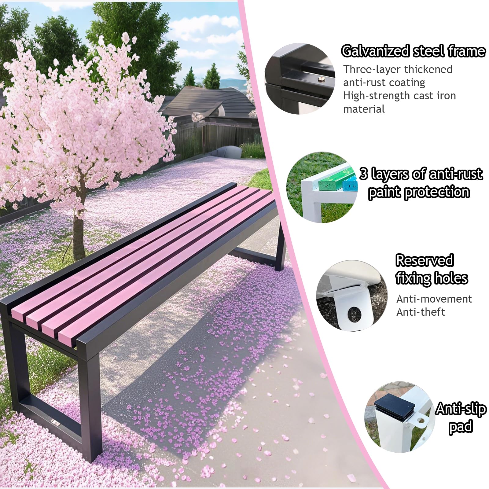 Panca da Esterno Mobili da Giardino, 80 x 40 x 45 cm panche da giardino, panchine da giardino per tutte le stagioni senza schienale, per balconi piani, scuole e altro