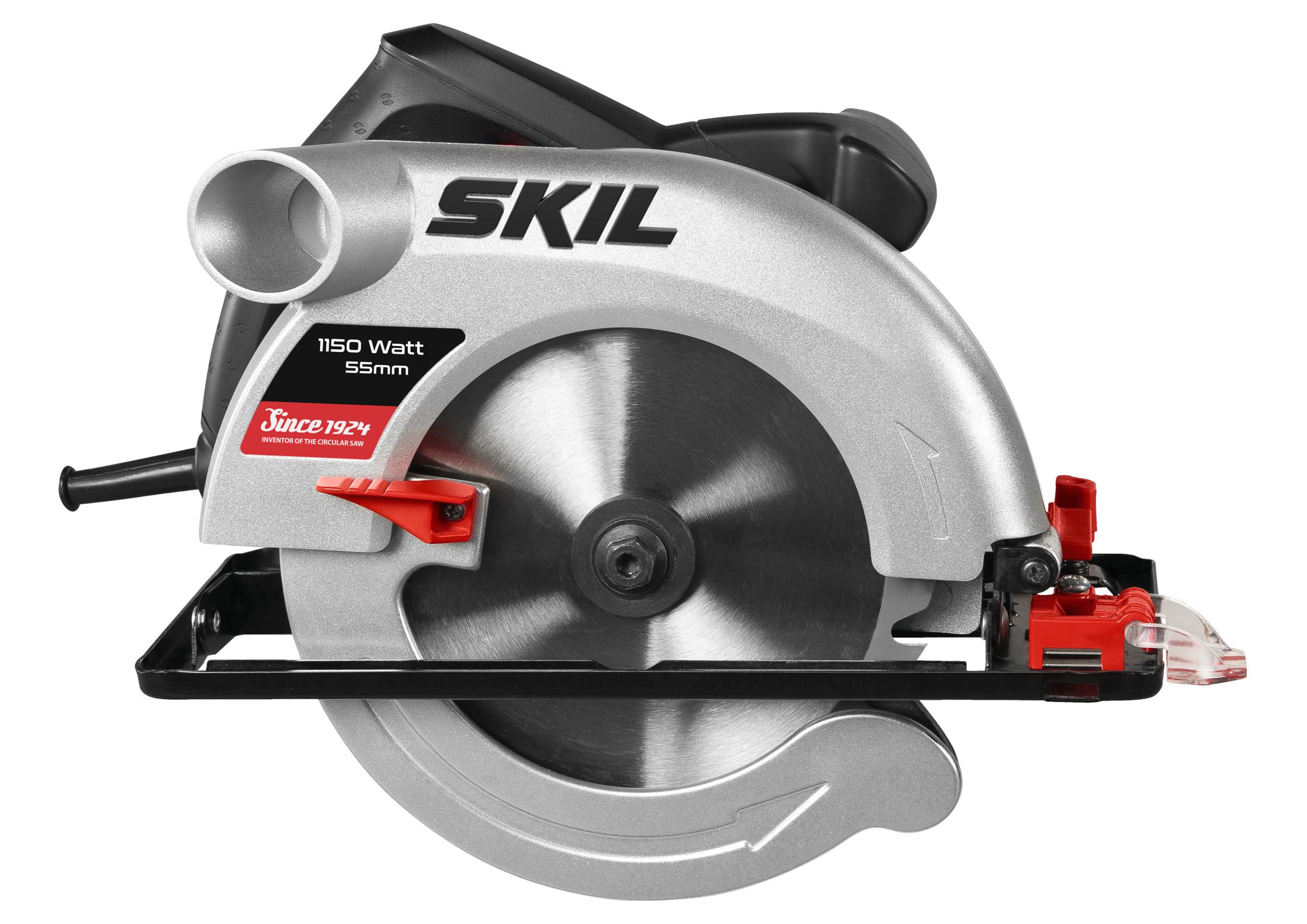 Skil 5255AA - Sierra circular para cortes de una profundidad de 55 mm (1150 W, conexión para aspirador integrada, guía paralela, hoja de diámetro 170 mm)