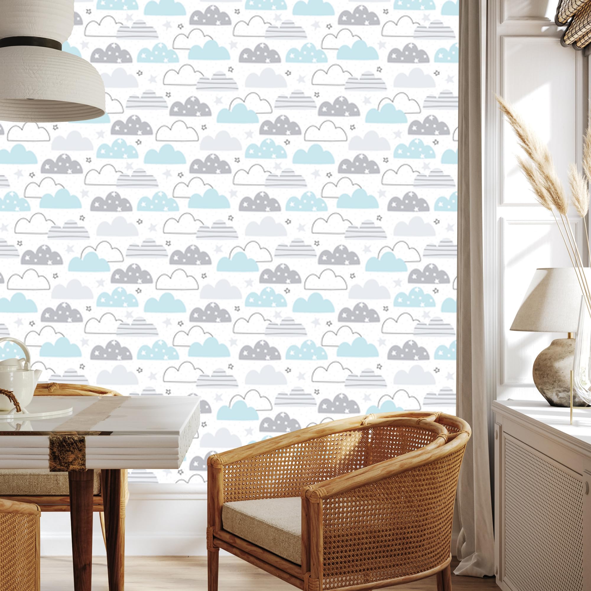Decoración de Pared, Nubes coloridas, 50 x 1000 cm