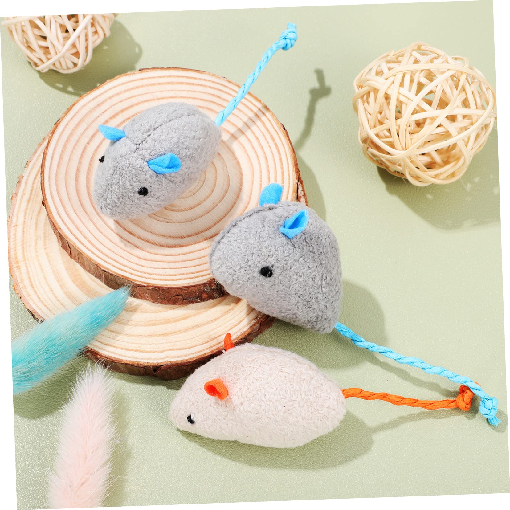 VANZACK 52piezas Juguetes Interactivos para Gatos Ratones De Peluche y Bolas Crinkle para Entretenimiento Interiores