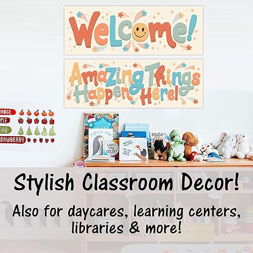 Miniatura 3 de HoneyKICK Juego de carteles de bienvenida para el aula, pancarta para preescolar, primaria, escuelas secundarias, decoración motivacional de tablón