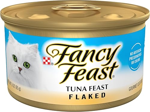 Purina Fancy Feast - Wet Cat Food Flaked Tuna Feast (Comida húmeda para gatos en hojuelas de atún) - lata de 3 onzas