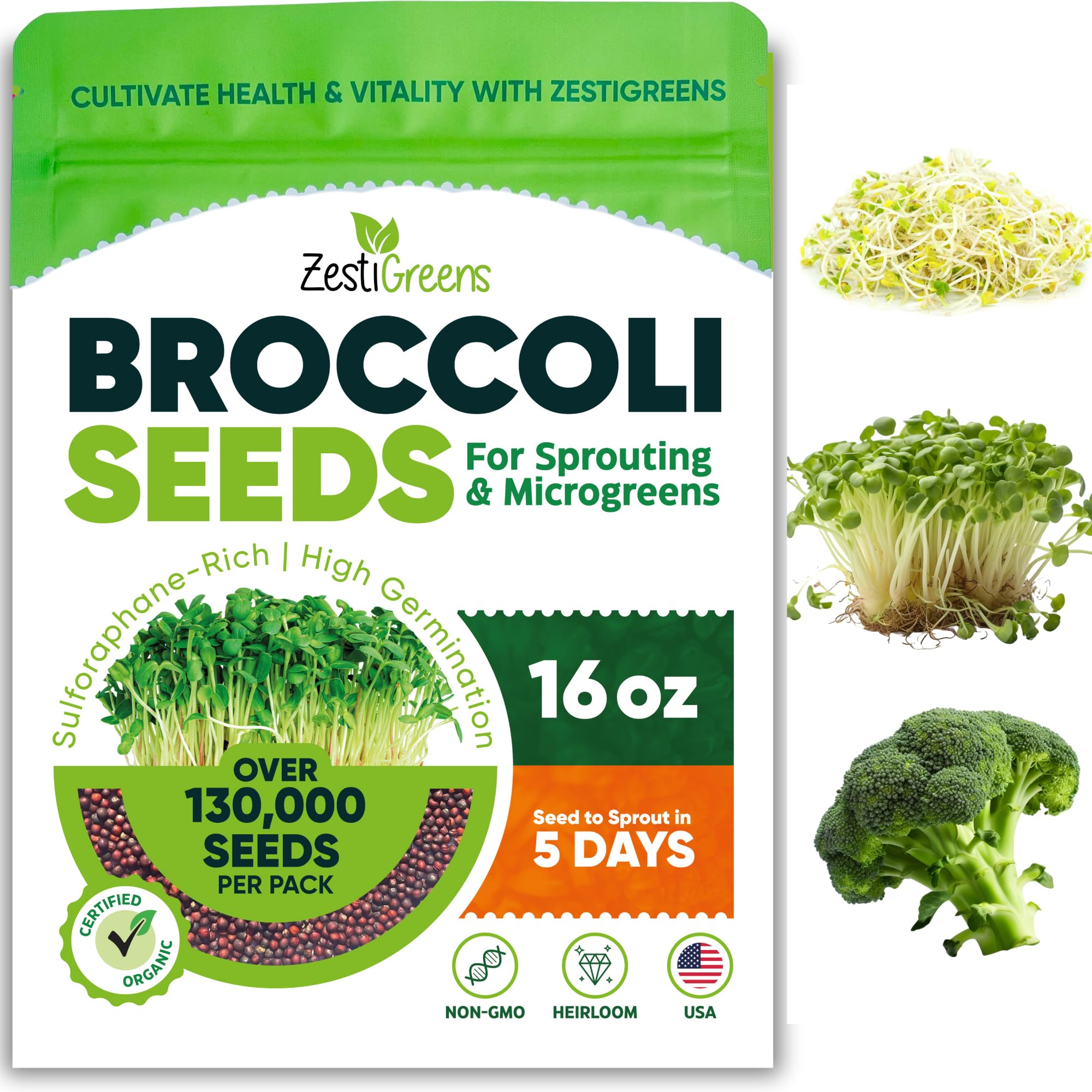ZestiGreens Broccoli Seeds