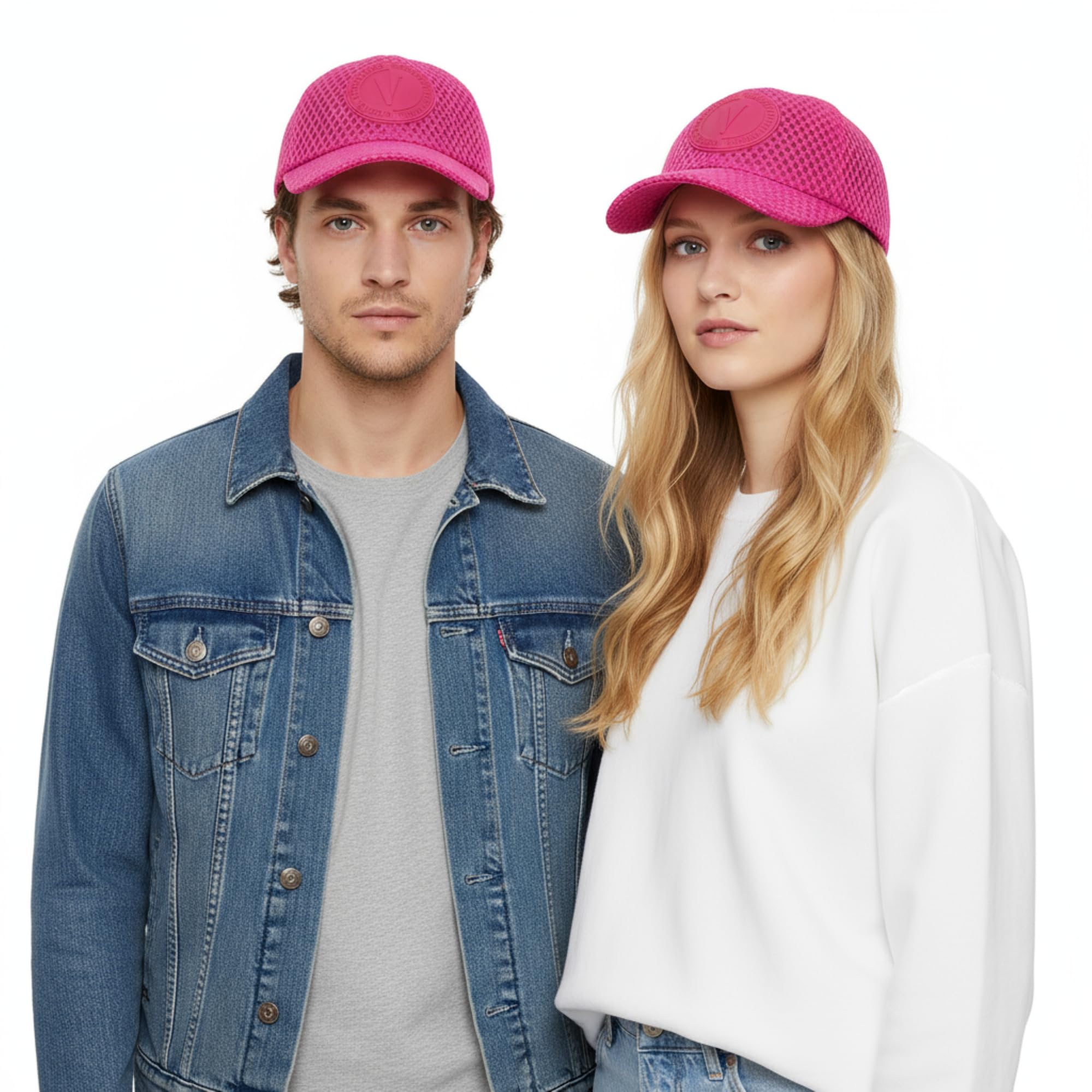 VERSACE JEANS COUTUREPop Pink Medallion Baseball Cap