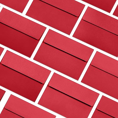 Miniatura 7 de Sobres de 5 x 7 pulgadas para invitaciones, paquete de 40 sobres A7 para tarjetas de 5 x 7, sobres de invitación de colores, rojo, 5 14 x 7 14