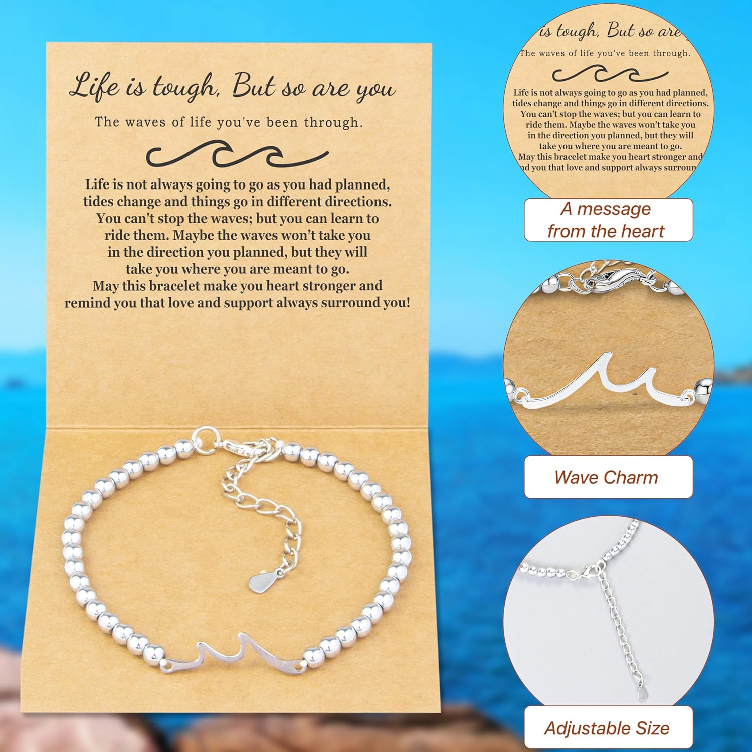 Best Retirement Gifts for Woman 2025 – Wave Bracelet for Women Retirement Jewelry, Meaningful Gift for Coworker Friend Sister Mom Grandma Nurse Teacher – You Will Be Missed Farewell Goodbye Gift Ideas - Image 3