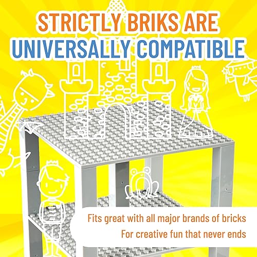 Miniatura 10 de Strictly Briks - Torre de juguete de 6 x 6 pulgadas - 132 piezas (placas base y ladrillos)