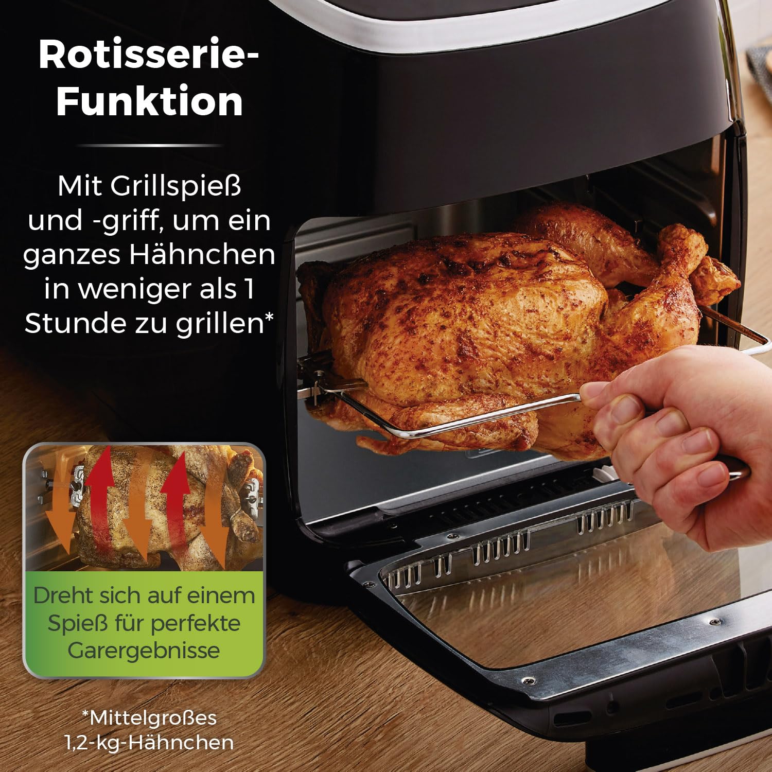 Tower T17039 Xpress Pro 5-in-1 Digitale Heißluftfritteuse mit Schneller Luftzirkulation, 60-Minuten-Timer - Airfryer Heißluftfritteuse XXL 11 l - 2000W - Schwarz