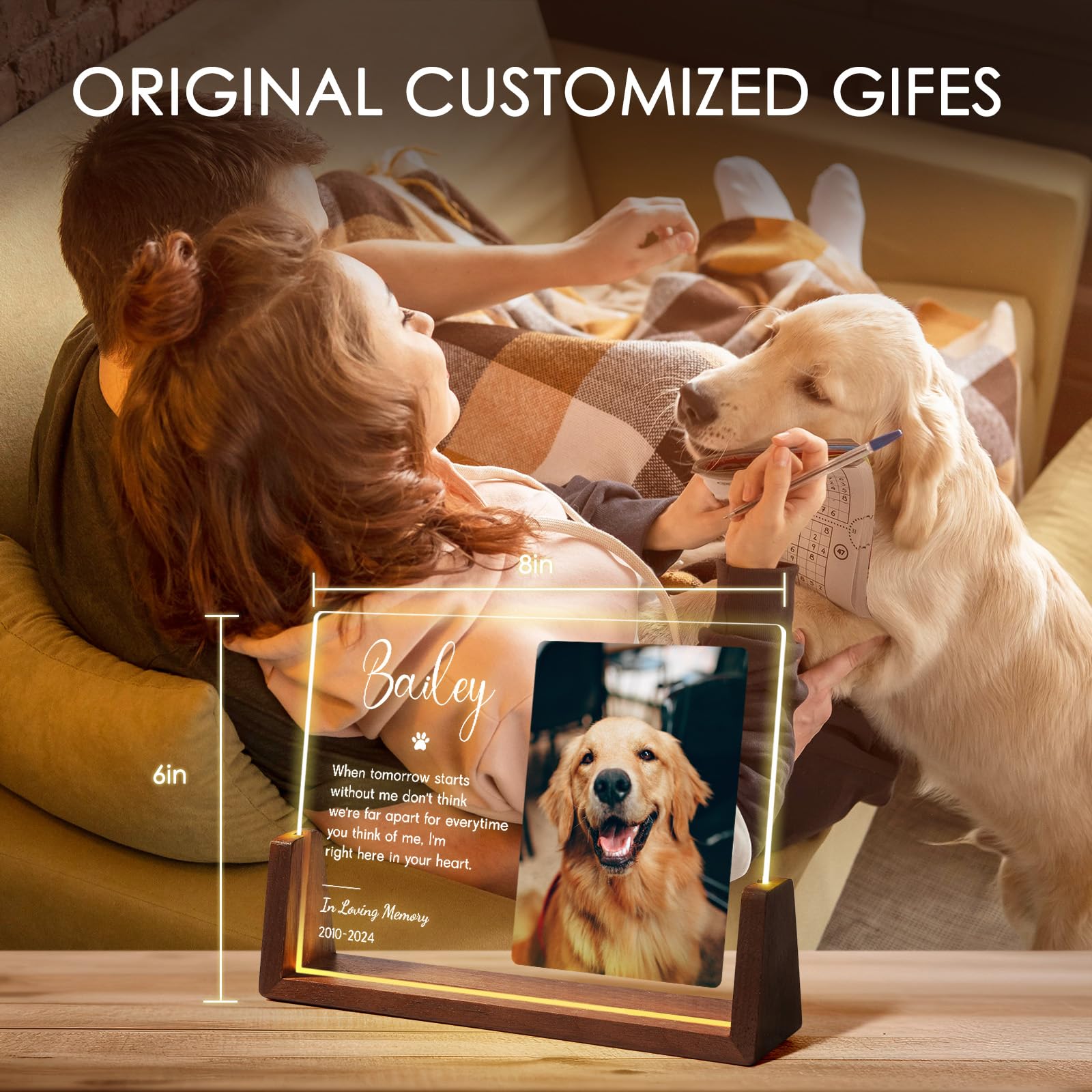 Menore Personalized Dog Cat Memorial Gifts, Pet Memorial Gifts