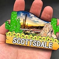 Vista 4 de Imán de madera 3D de USA Scottsdale para nevera, recuerdos coleccionables, decoración hecha a mano, artesanías 2